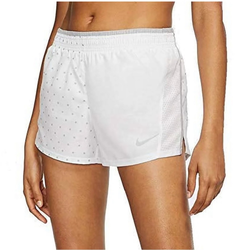 Nike Women's White Dotted Athletic Shorts